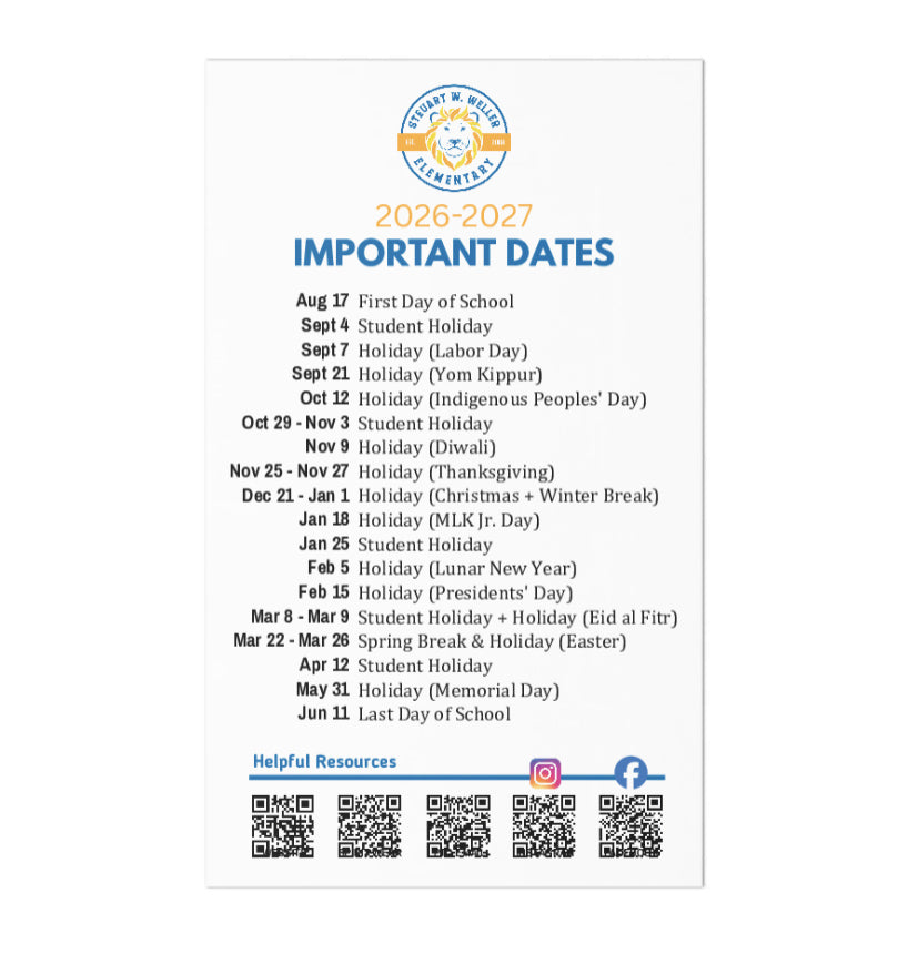 26-27 Important Dates Calendar Magent