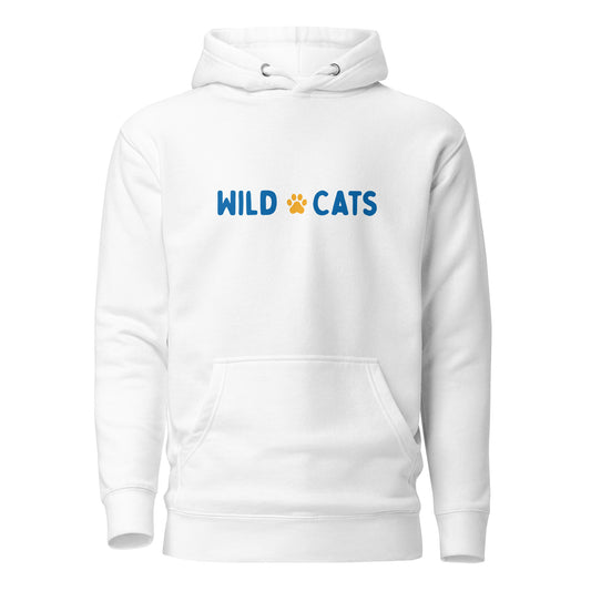 White and Blue Unisex Adult Hoodie