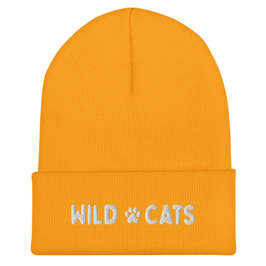 Yellow Wild Cats Cuffed Beanie