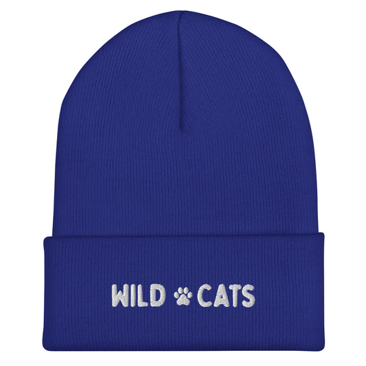 Blue Wild Cats Cuffed Beanie