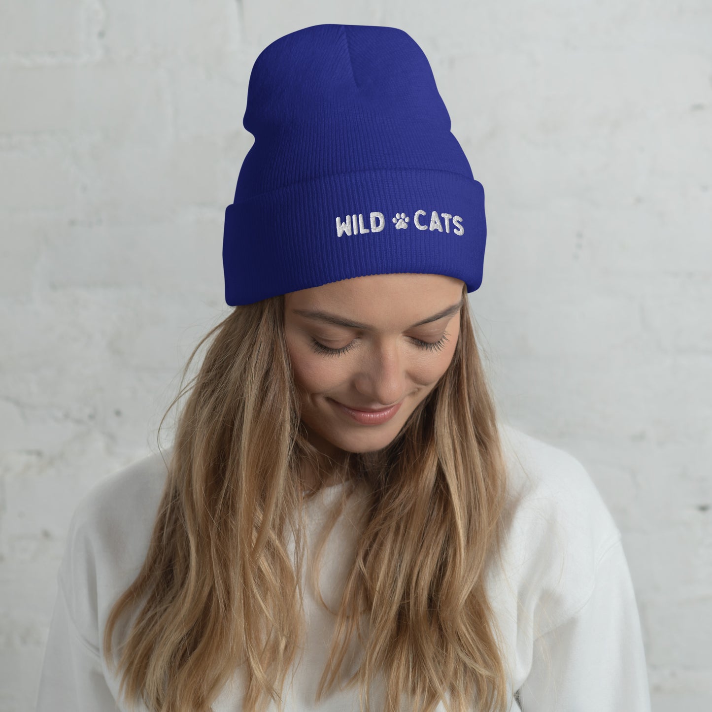 Blue Wild Cats Cuffed Beanie