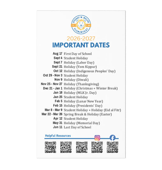 26-27 Important Dates Calendar Magent