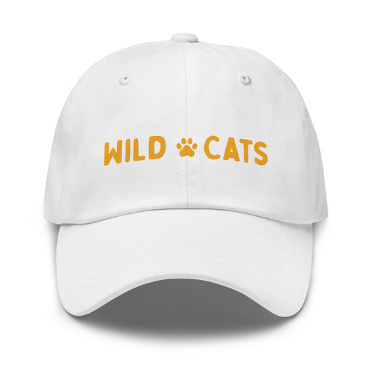 White and Yellow Wild Cats Baseball Hat