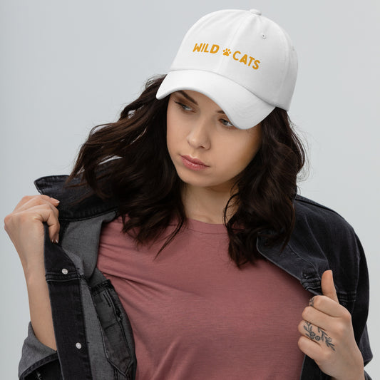 White and Yellow Wild Cats Baseball Hat