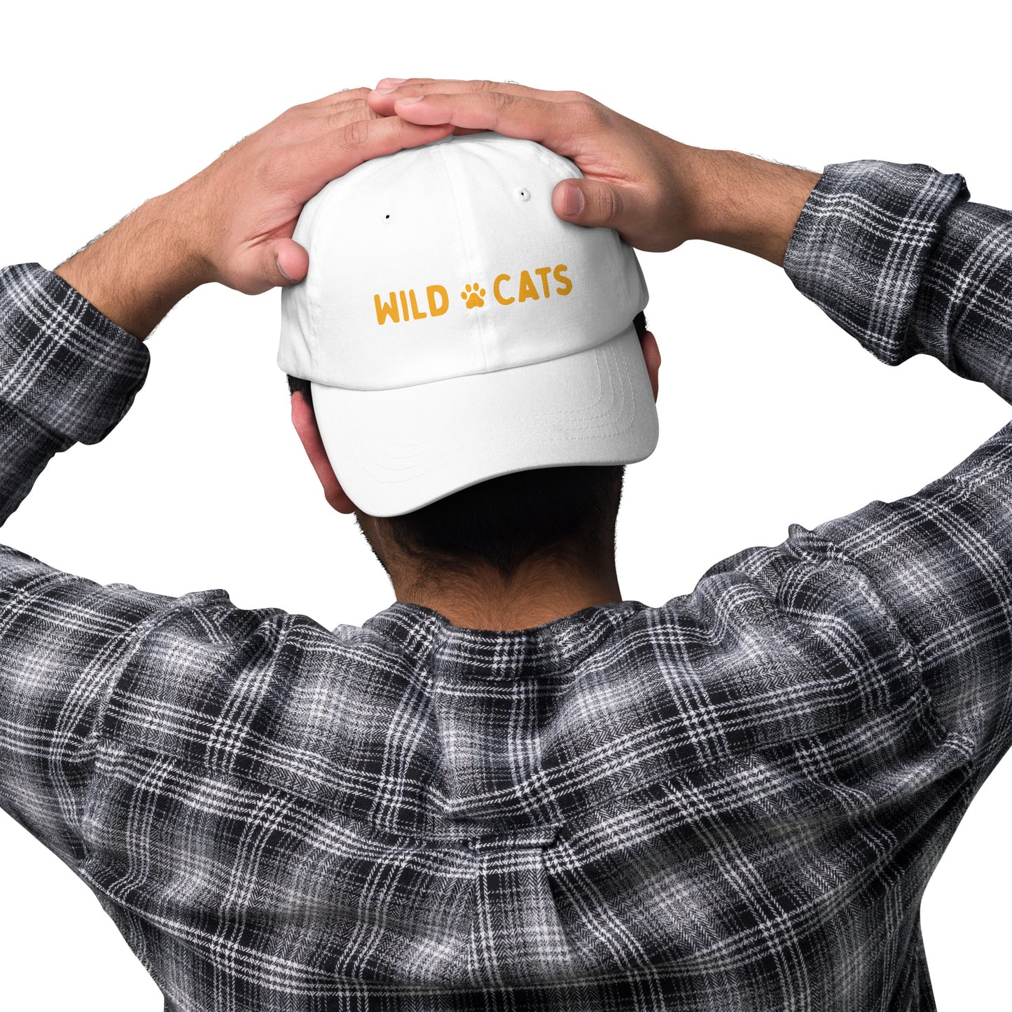 White and Yellow Wild Cats Baseball Hat