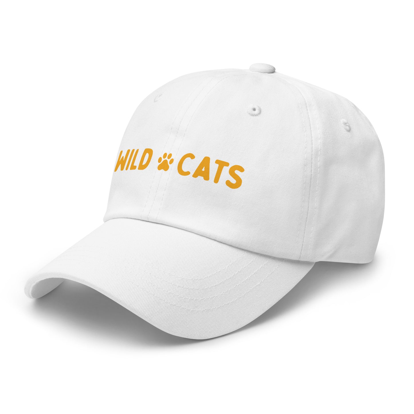 White and Yellow Wild Cats Baseball Hat