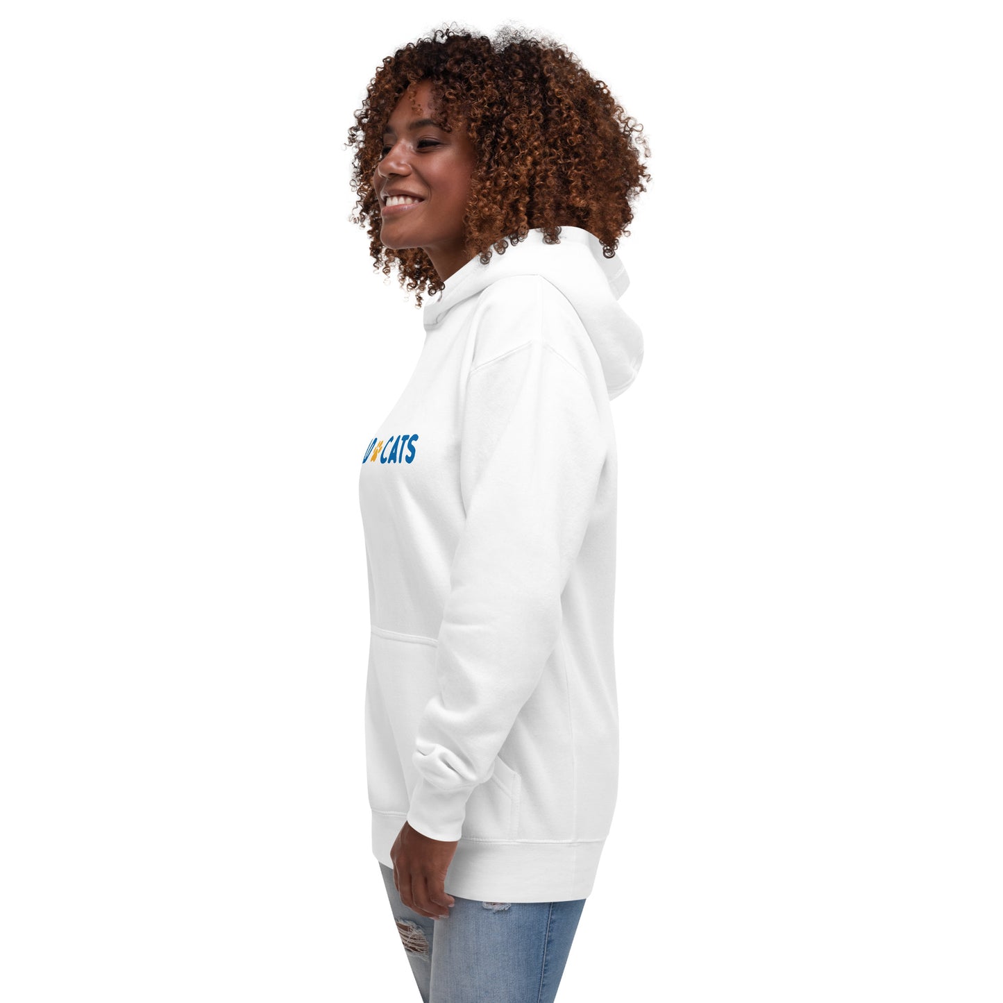 White and Blue Unisex Adult Hoodie
