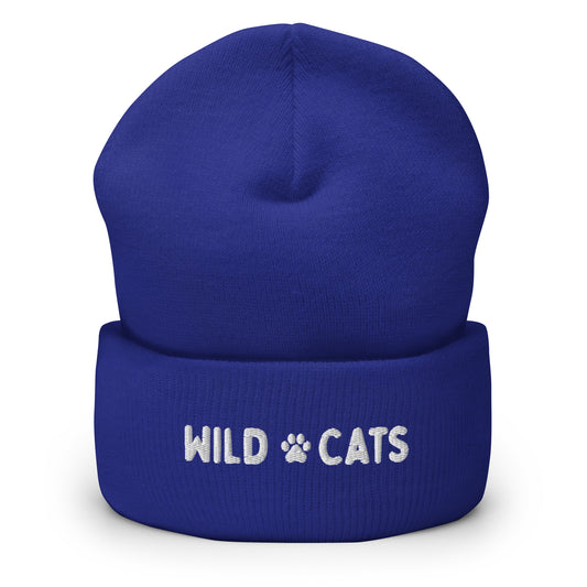 Blue Wild Cats Cuffed Beanie
