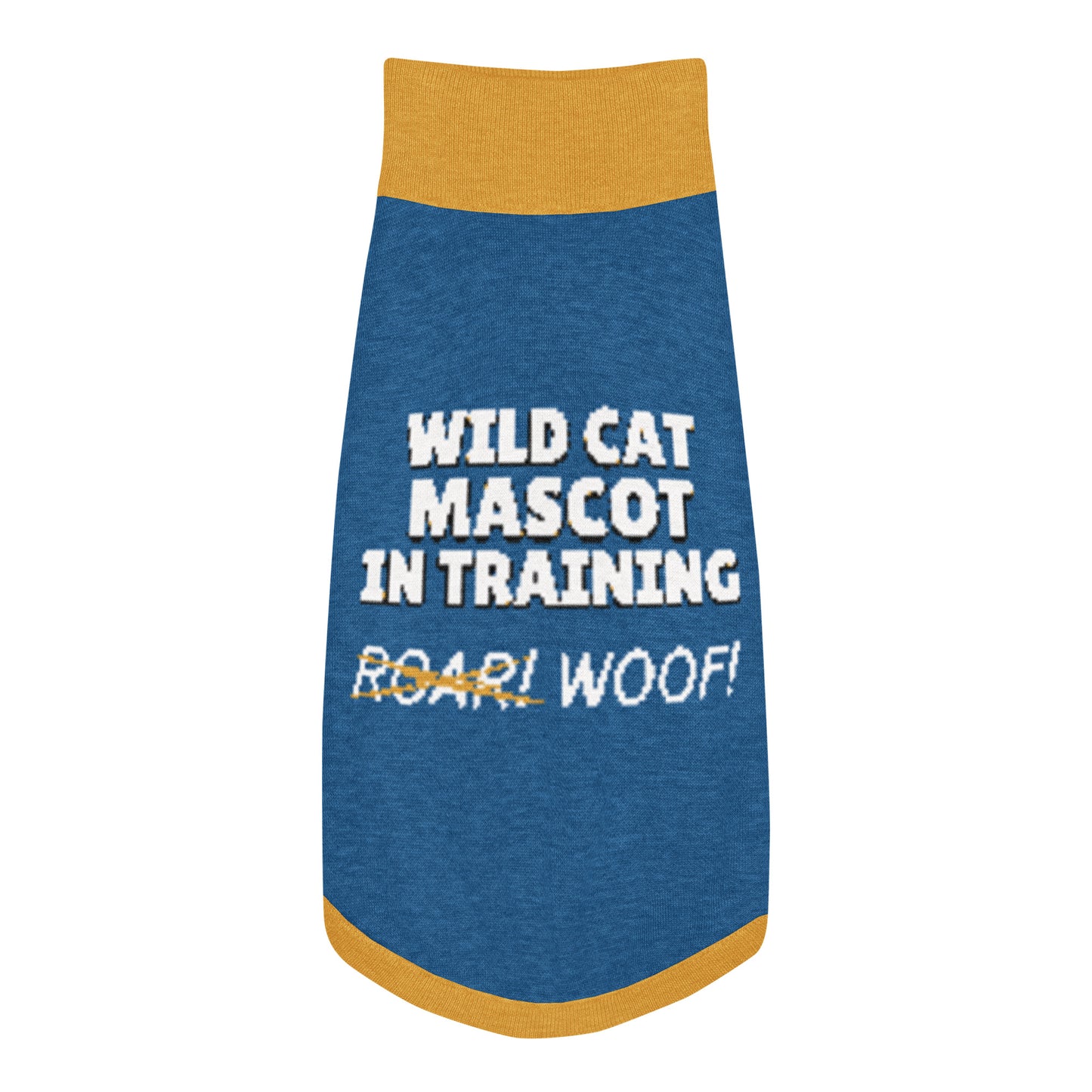 Wild Cat Mascot in Training Knitted Dog Sweater