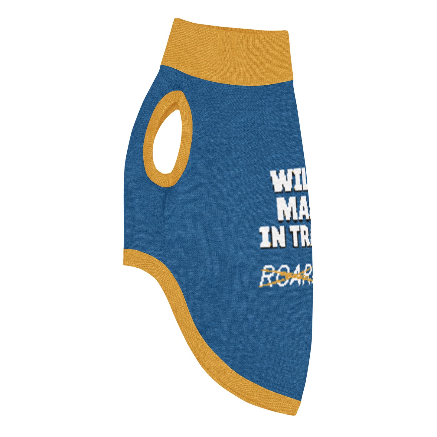 Wild Cat Mascot in Training Knitted Dog Sweater