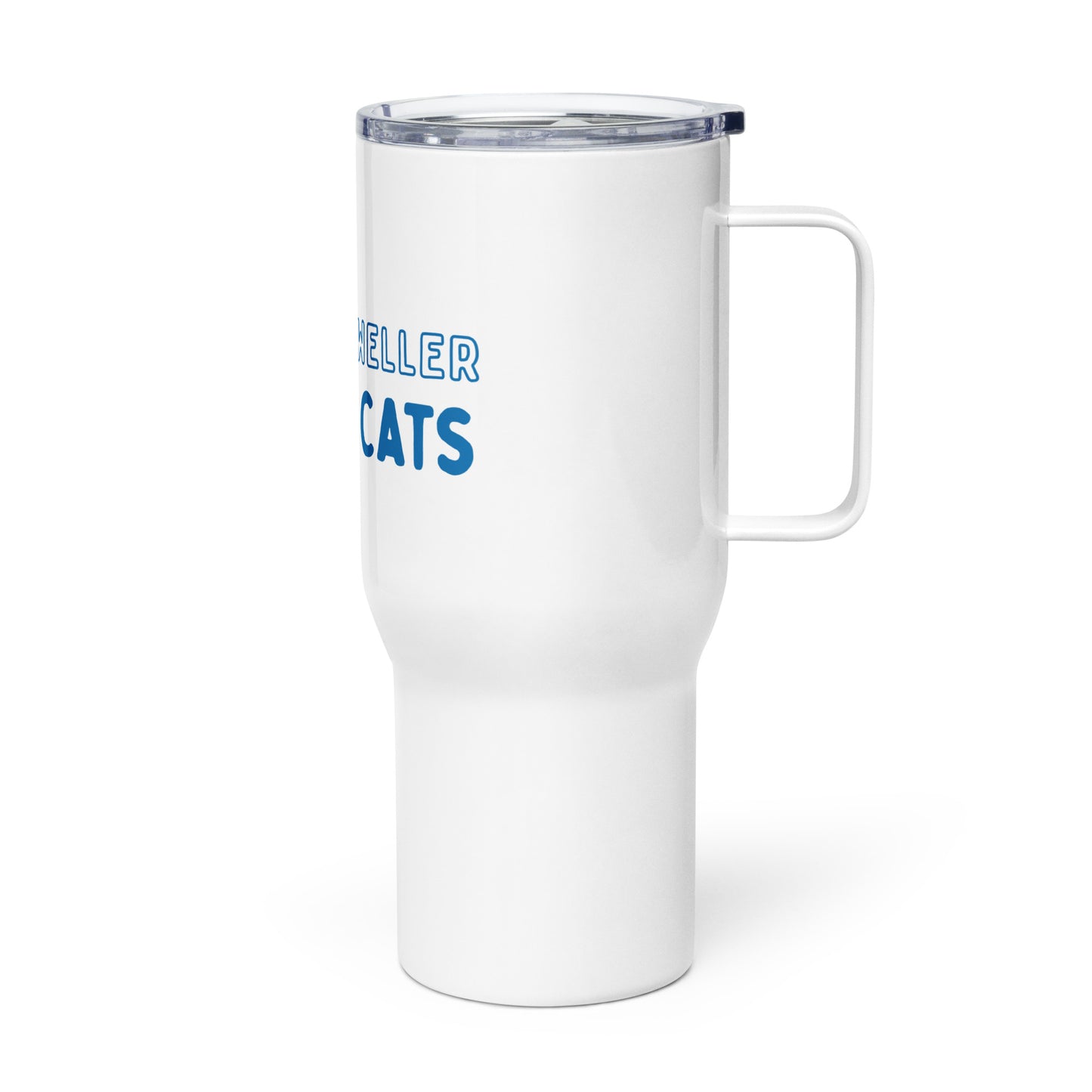 White Wild Cats Travel Tumbler with Handle