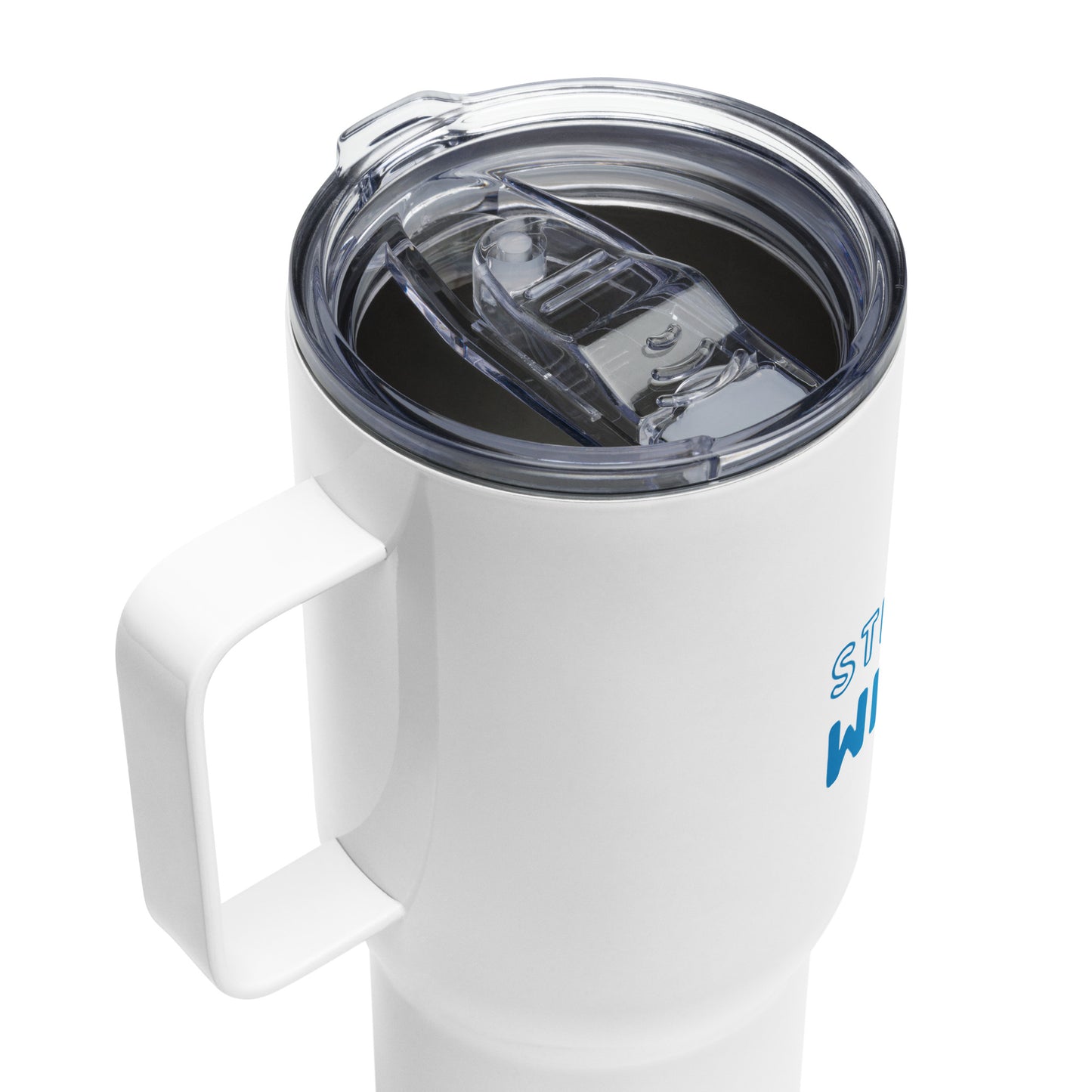 White Wild Cats Travel Tumbler with Handle