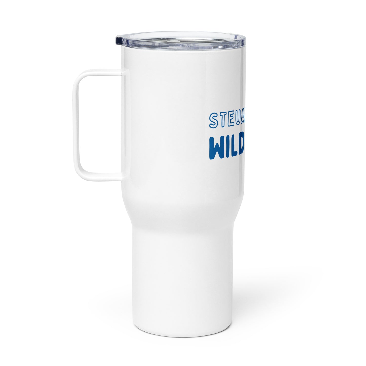 White Wild Cats Travel Tumbler with Handle
