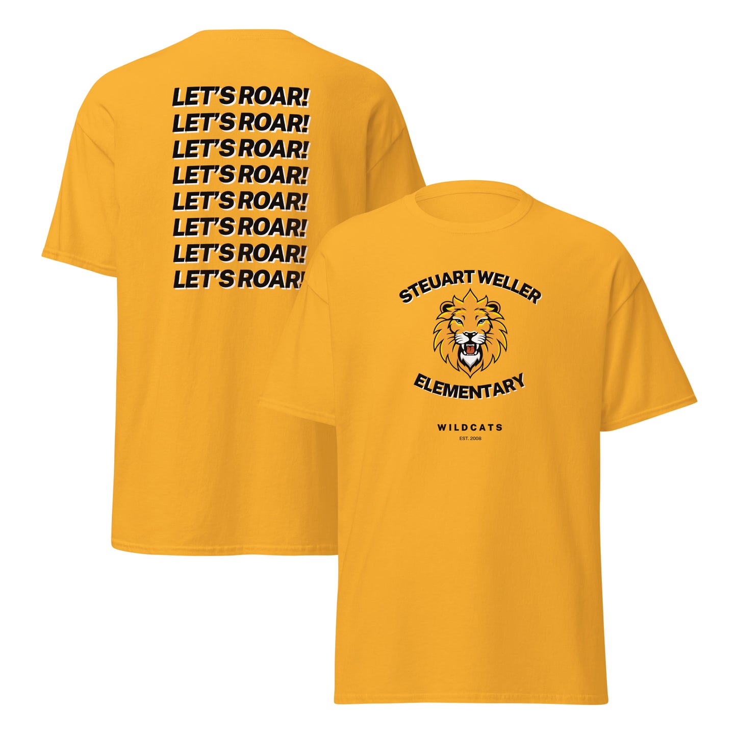 Wild Cat Let's Roar Mascot Unisex Adult Classic Tee