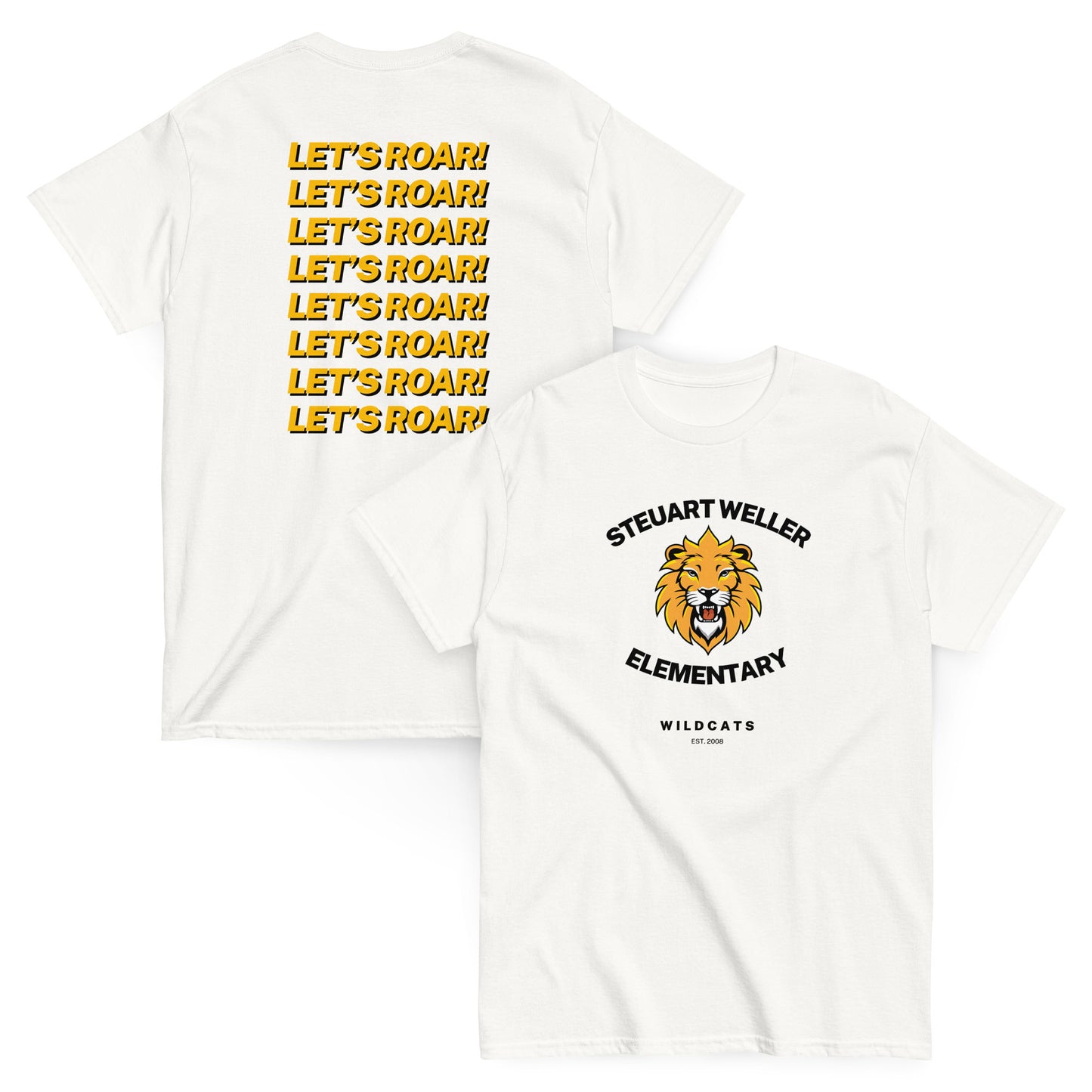 Wild Cat Let's Roar Mascot Unisex Adult Classic Tee