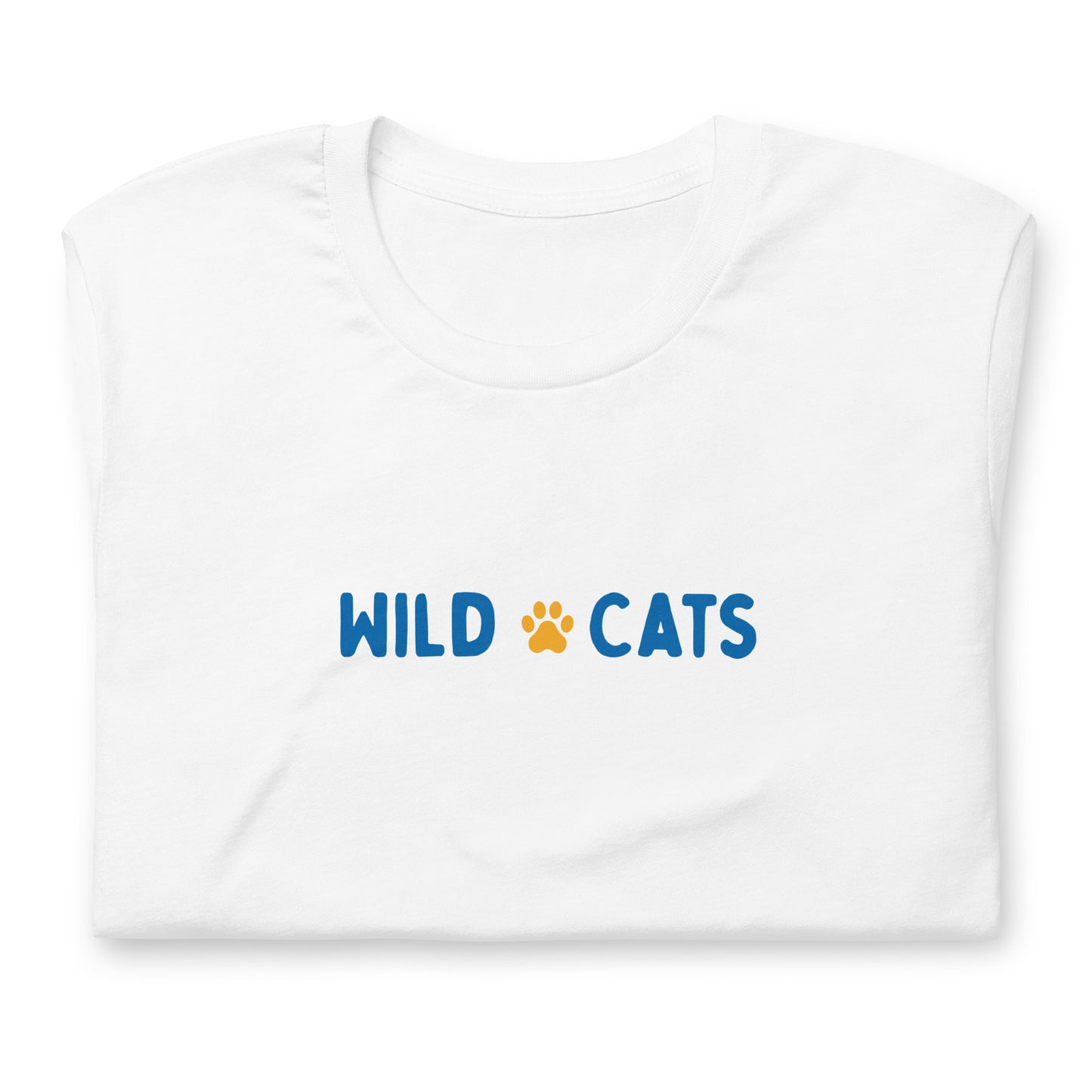White and Blue Wild Cats Unisex Adult T-Shirt