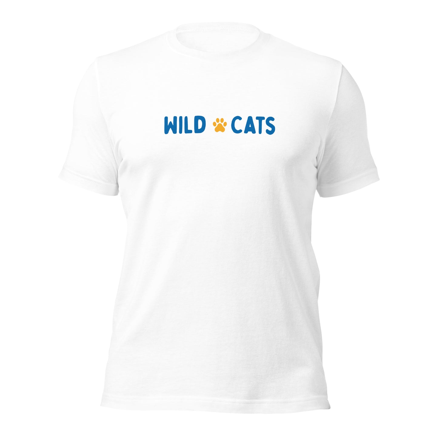 White and Blue Wild Cats Unisex Adult T-Shirt
