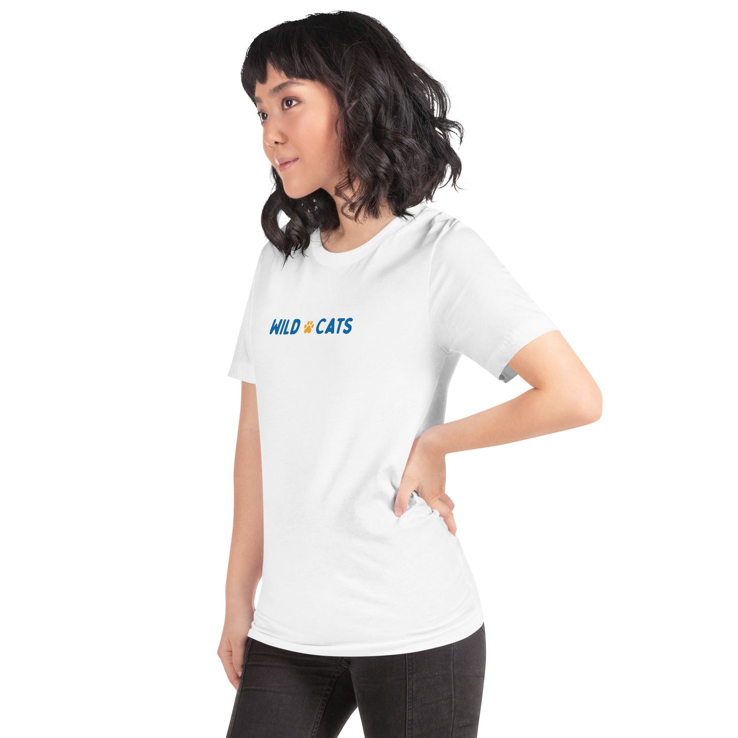 White and Blue Wild Cats Unisex Adult T-Shirt
