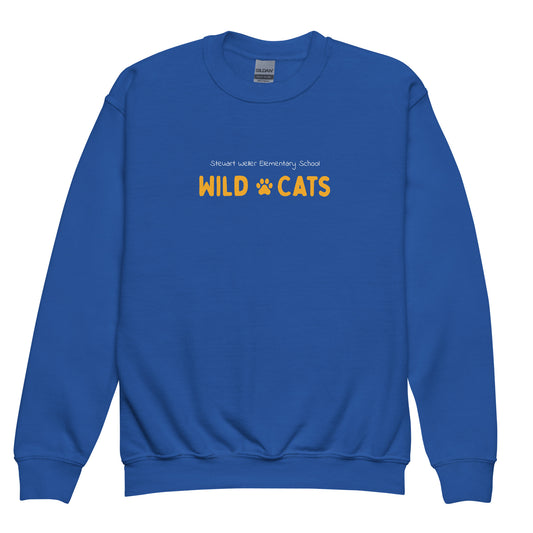Blue Wild Cats Youth crewneck sweatshirt