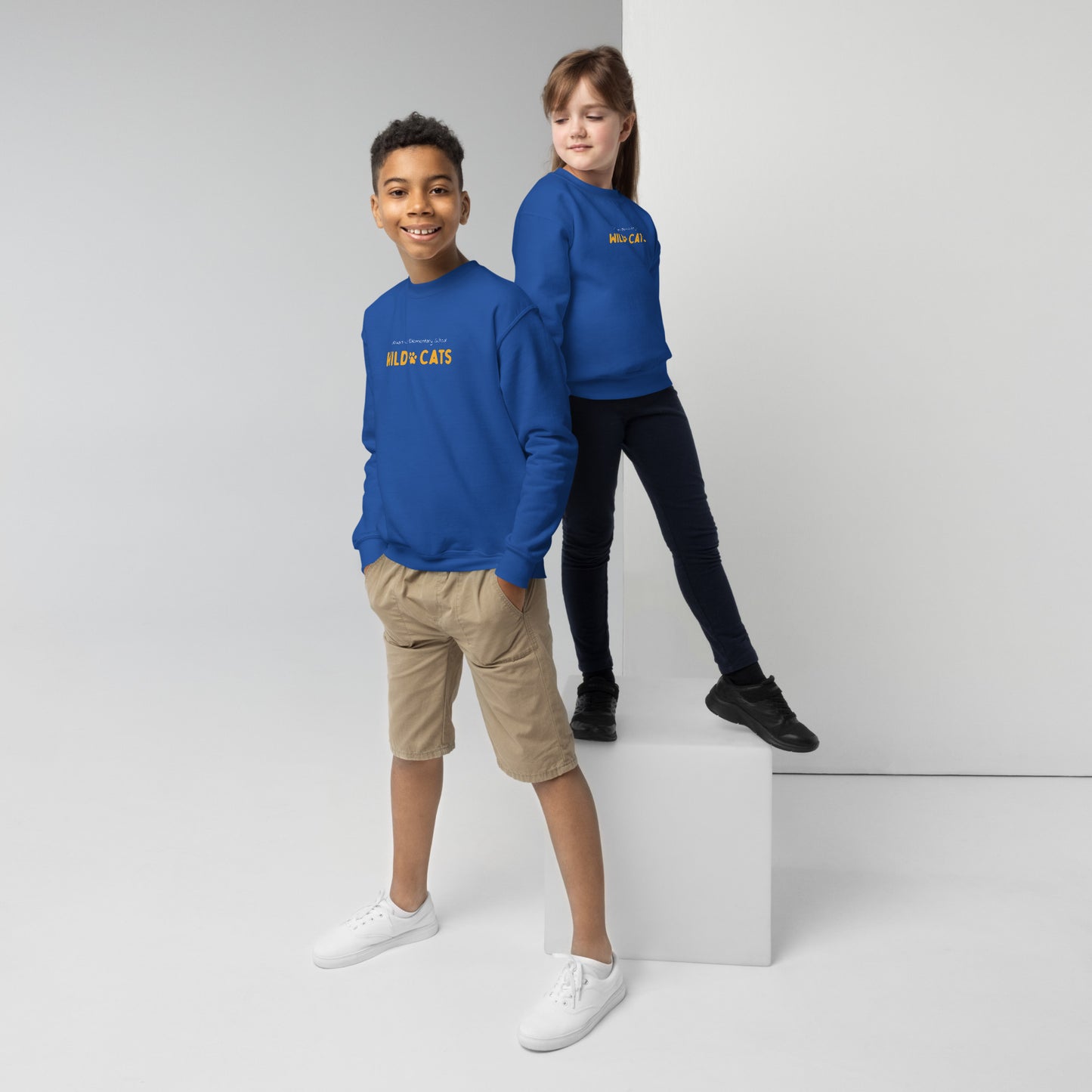 Blue Wild Cats Youth crewneck sweatshirt