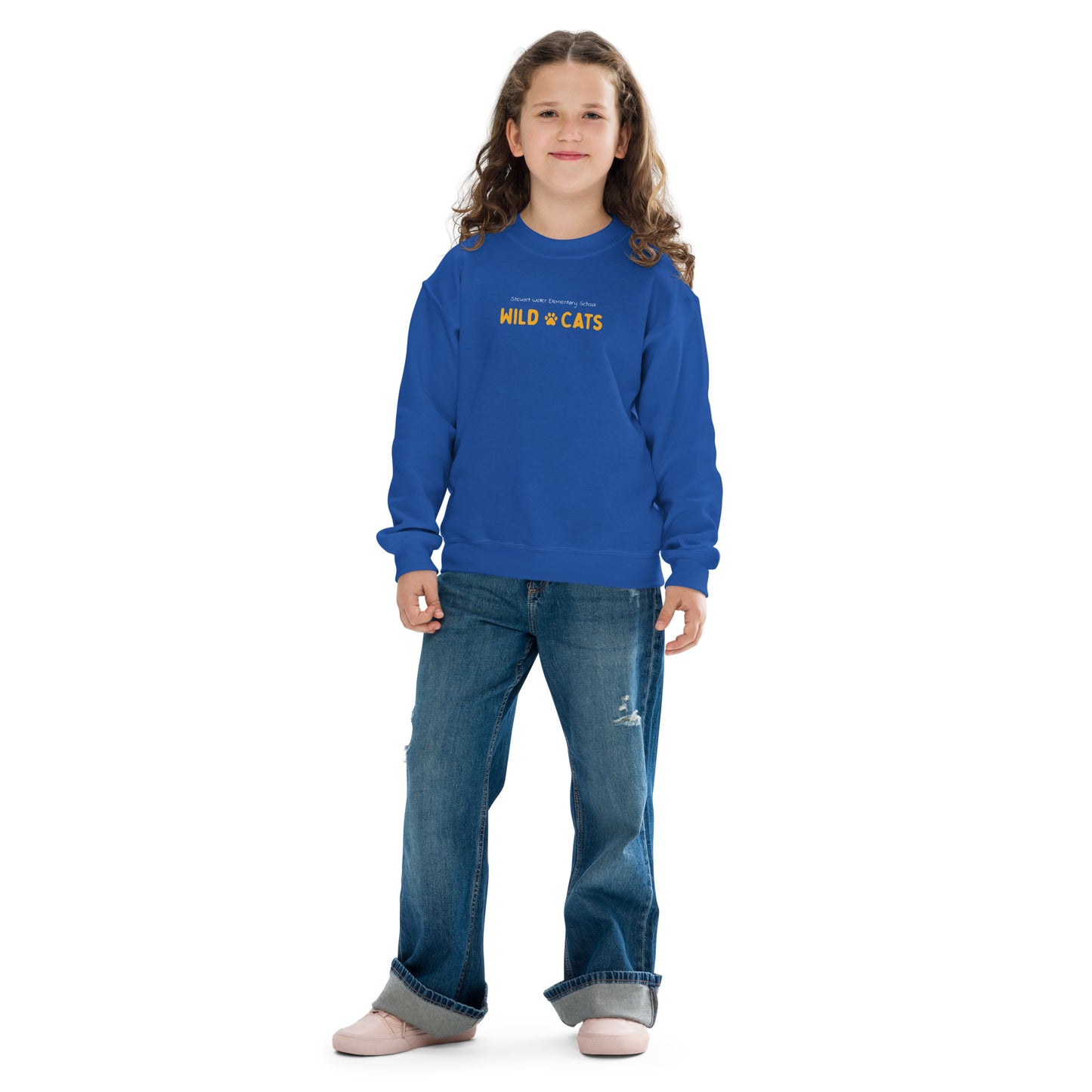 Blue Wild Cats Youth crewneck sweatshirt